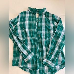 Green & Blue button front shirt - size M